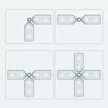 Diagram showing connector layout for a gray corner tension pole caddy shelves