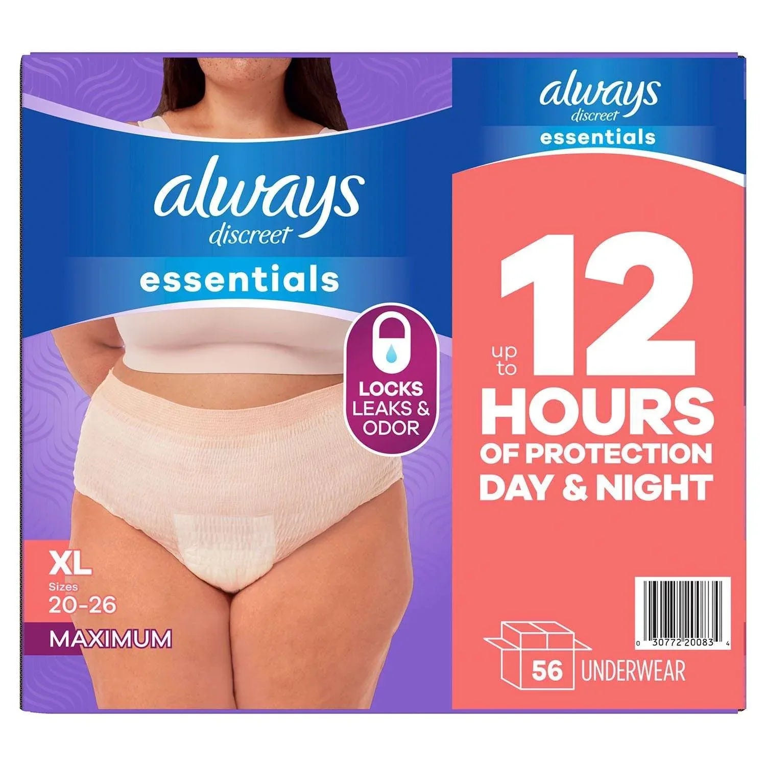Always Discreet Essentials Underwear for Women, Maximum, Choose Size - USA MEGA SHOP