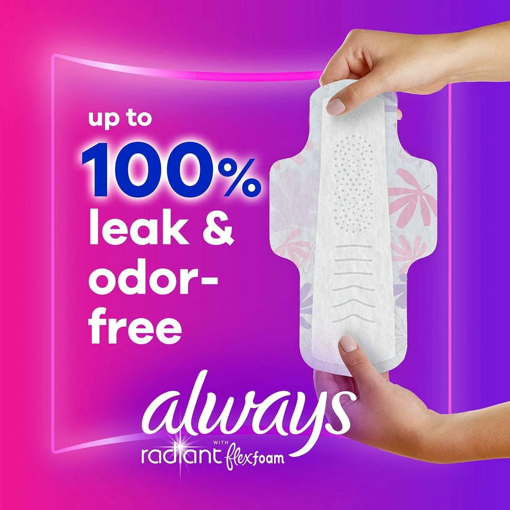 Always Radiant Regular Pads with Flexi-Wings, Scented, Size 1, 76 ct. - USA MEGA SHOP