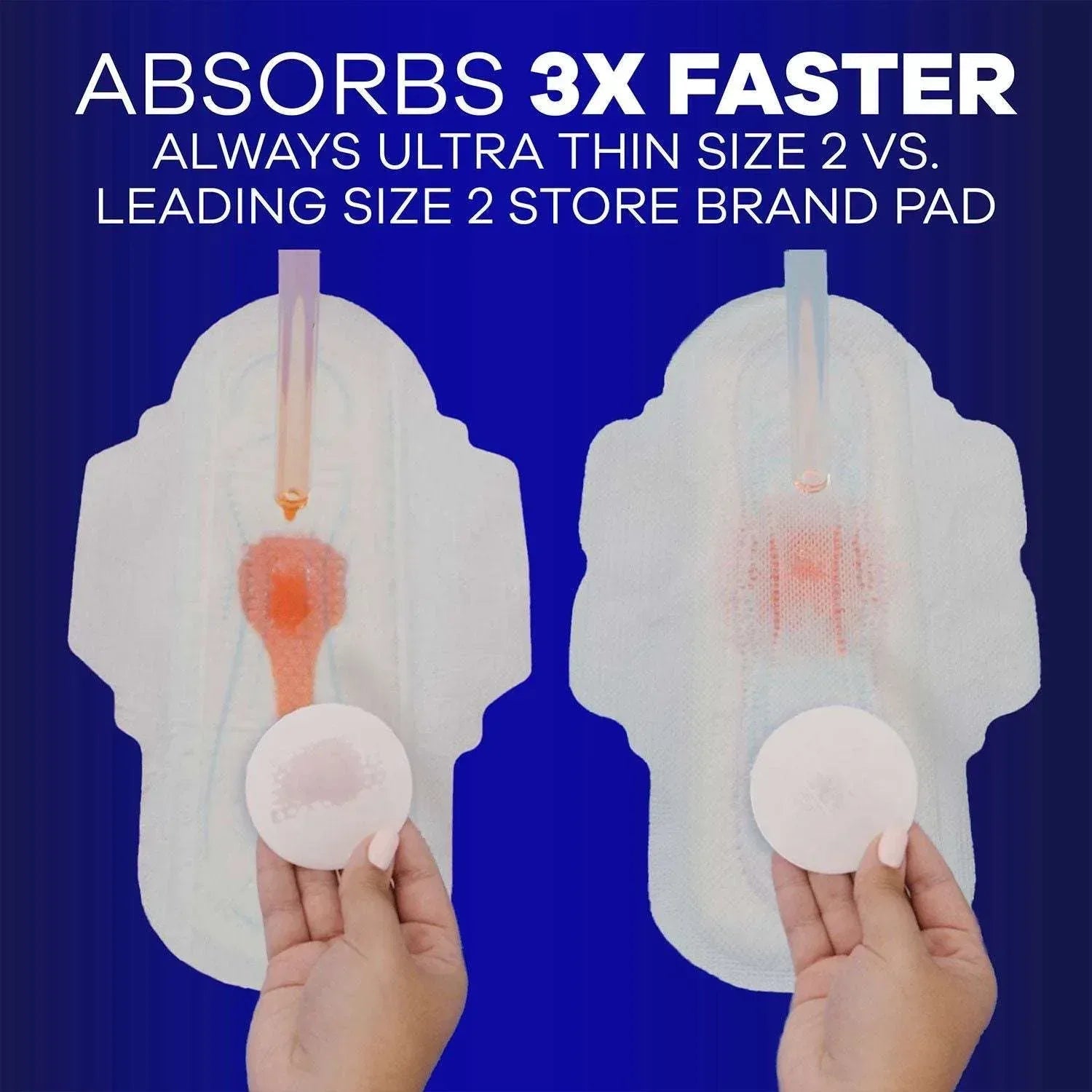 Always Ultra Thin Overnight Pads with Wings, Size 4, 80 ct.