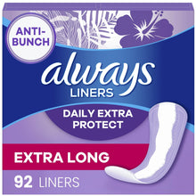 Always daily extra protect extra long pantyliners, 92 count, pack of 3