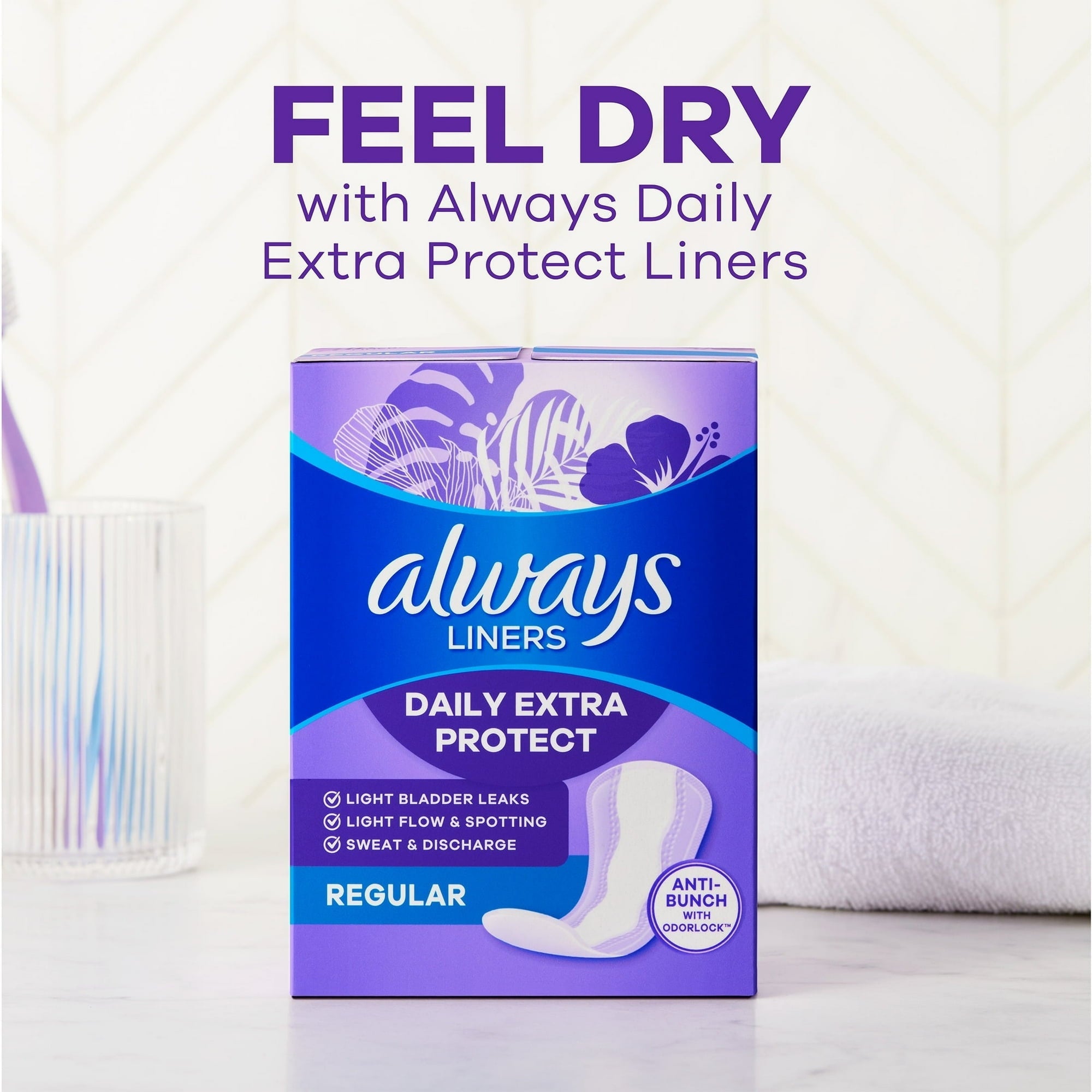Always Anti-Bunch Xtra Protection Daily Liners Xtra Long Length, 92 Ct (PACK OF 3 )