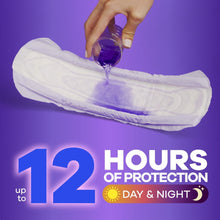 Long heavy incontinence pad on white backing with visible absorbent channels