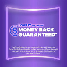 Always Discreet incontinence pad guarantee card: money-back text