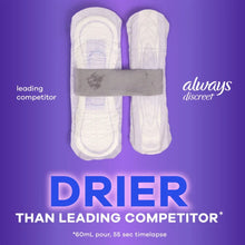 Two stacked white incontinence pads with adhesive strip across the middle