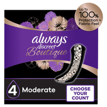 Incontinence pads pack with fabric-like top, moderate absorbency, 48 count