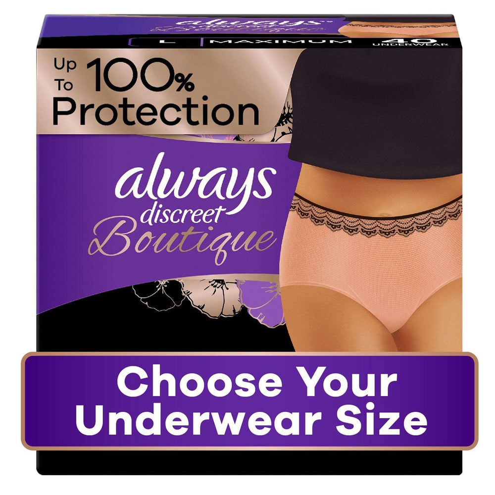 Always Discreet Boutique Incontinence Underwear, Maximum, Choose Size
