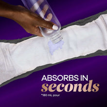 Absorbs in seconds feature for incontinence underwear, fast liquid absorption claim