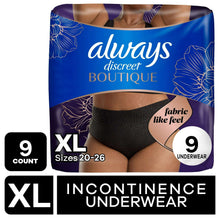 Black incontinence underwear, full-coverage briefs with soft fabric feel, XL