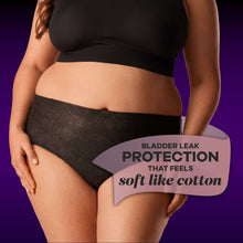 Black bladder leak protection incontinence briefs, soft like cotton, full coverage