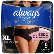 Black XL incontinence briefs with up to zero leaks, odor control, fabric-like feel