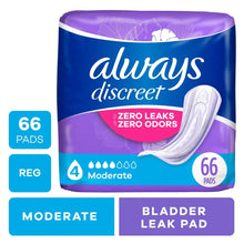 Always Discreet incontinence pad pack, regular moderate, 66 pads
