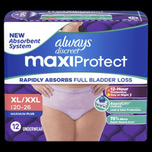 Always discreet maxiProtect incontinence underwear pack, lavender XL/XXL, 12 count