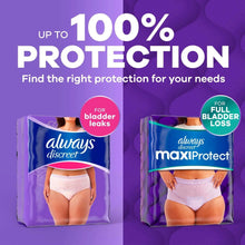 Always Discreet maxipProtect incontinence underwear packs, two leak-protection options