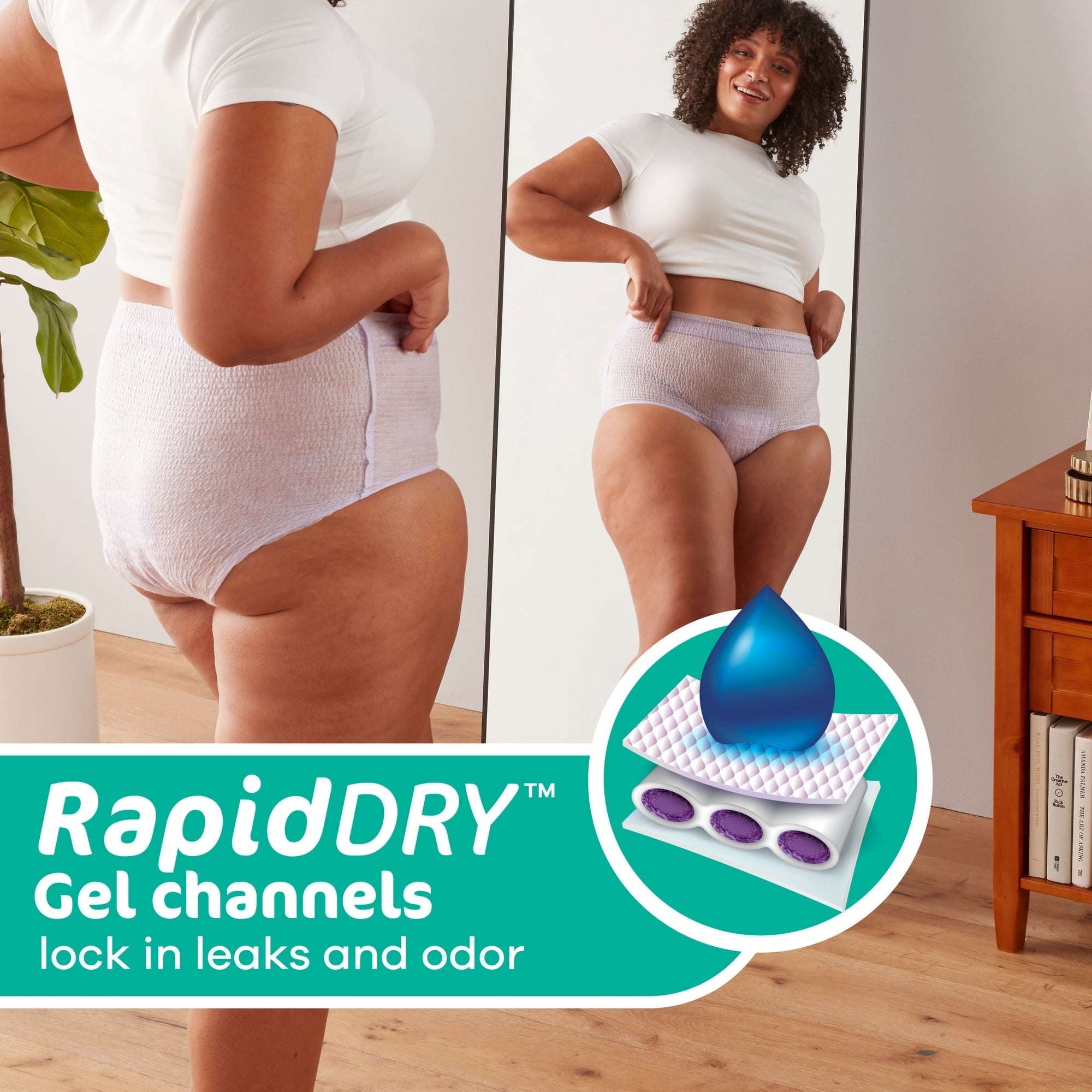 Always Discreet Adult Diapers for Women, MaxiProtect, Incontinence Underwear, Maximum Plus Absorbency, Size L, 24 Count