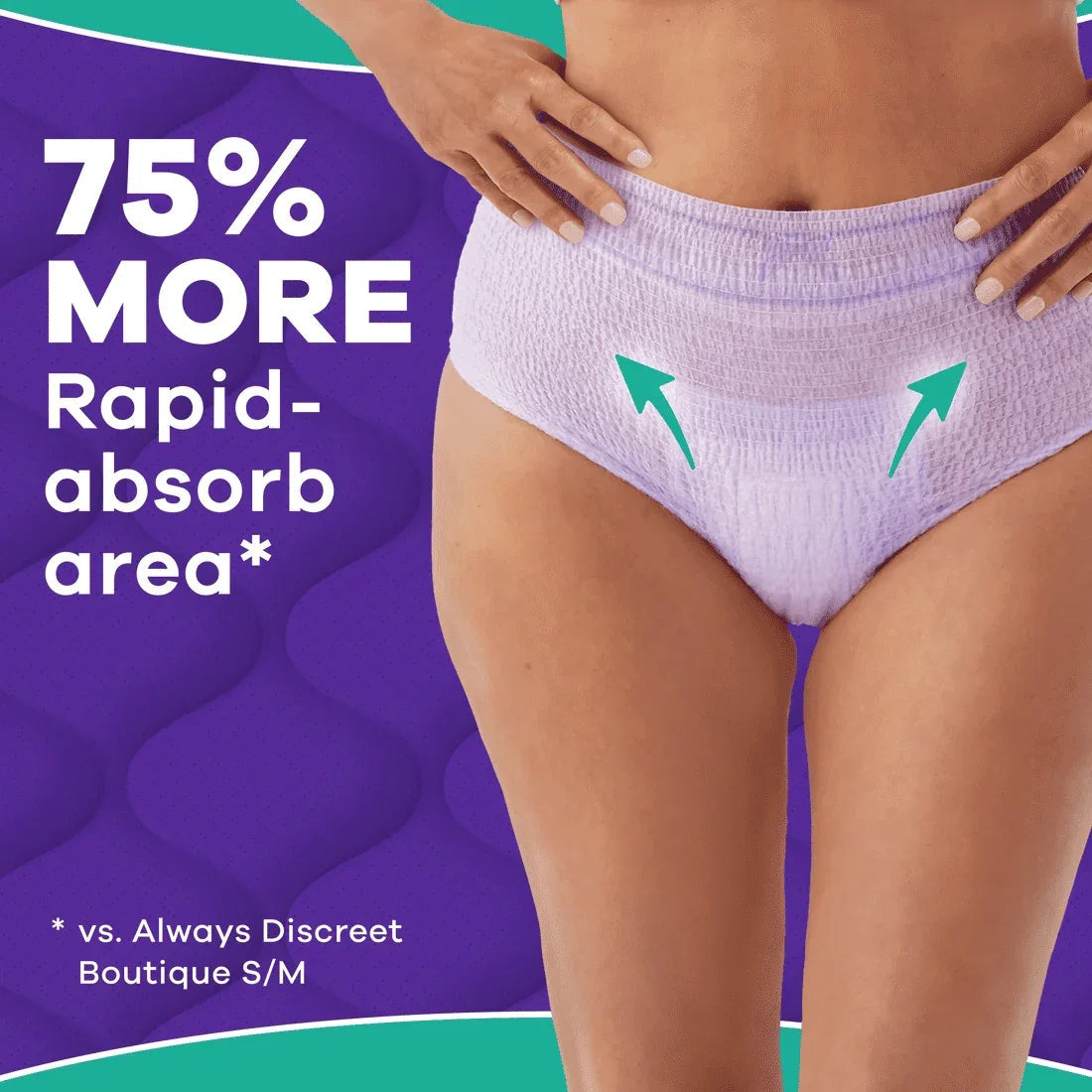 Always Discreet MaxiProtect, Adult Diapers for Women, Incontinence Underwear, Maximum Plus Absorbency, Size XL/XXL, 12 Count