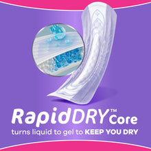 Regular bladder leak pad with RapidDry core that turns liquid to gel