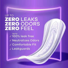 Extra heavy long incontinence pad with leakguard wings and odor control