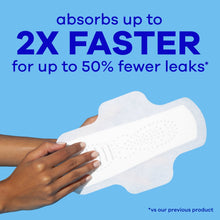 White sanitary pad with wings held in hand, absorbent surface for comfort