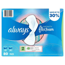 Always Infinity FlexFoam heavy flow pads box, size 2, 80 count, save up to 30%