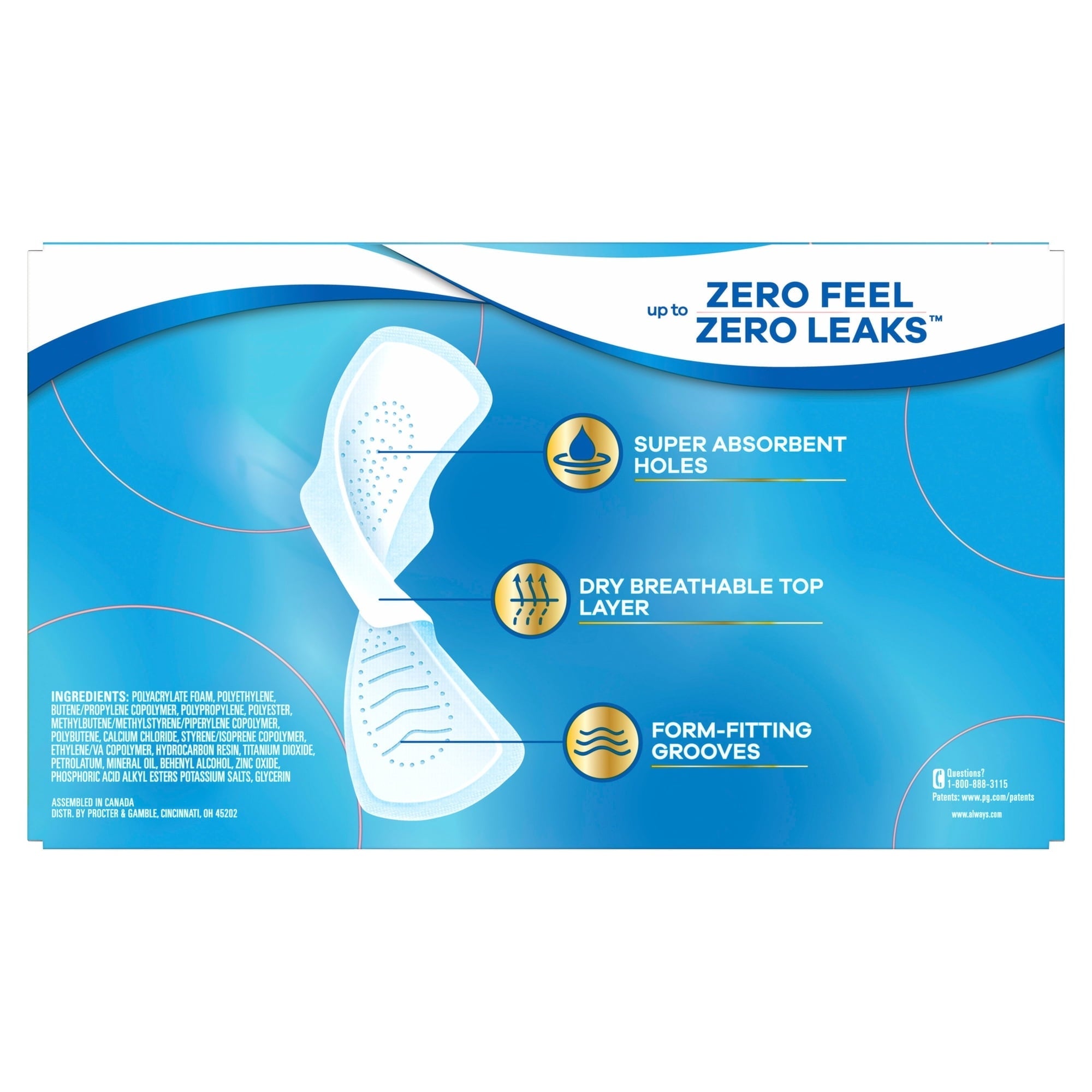 Always Infinity FlexFoam Pads, Size 2, Heavy, Wings, Unscented, 60 CT (PACK OF 3 )