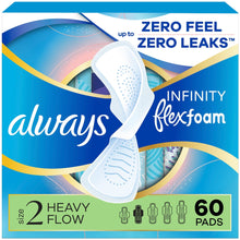 Always Infinity FlexFoam heavy flow pads, size 2, winged, 60 count package front