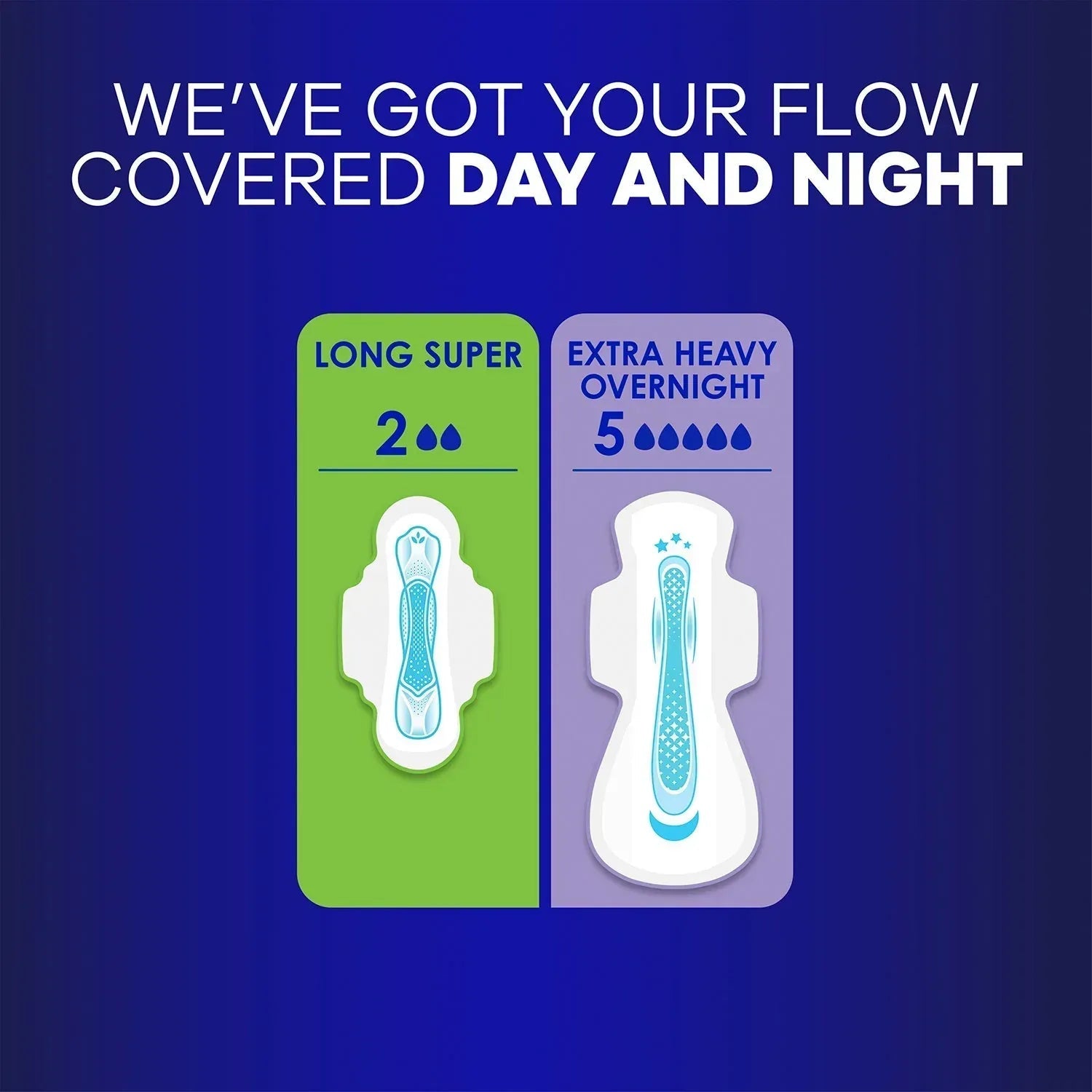 Always Maxi Extra Heavy Overnight Pads with Flex-Wings, Unscented, Size 5, 54 ct.