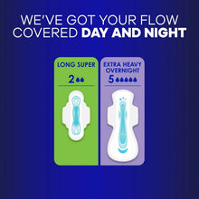 Maxi overnight pad size 5 compared to long super pad silhouettes