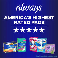 Always pads multipack box with America’s highest rated pads star graphic