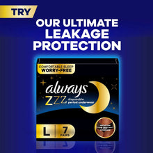 Always ZZZ disposable period underwear L, 7 pairs package