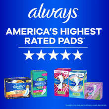 Always pads packaging with top-rated pads star rating and pictured pack options
