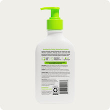 AmLactin Daily Nourish body lotion back label on white bottle with green pump