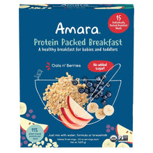 Amara protein packed breakfast cereal, oats and berries, 15 individually packed meals