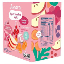 Yogurt smoothie melts snack box front, carrot raspberry melts graphic, 4-pack