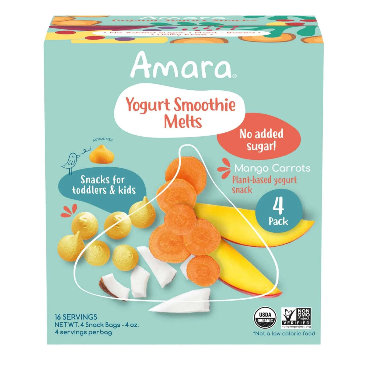 Amara Organic Yogurt Smoothie Melts 4 (1 oz.) Bags Per Box - USA MEGA SHOP