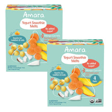 Amara Yogurt Smoothie Melts 4-pack boxes, mango carrots snack, no added sugar
