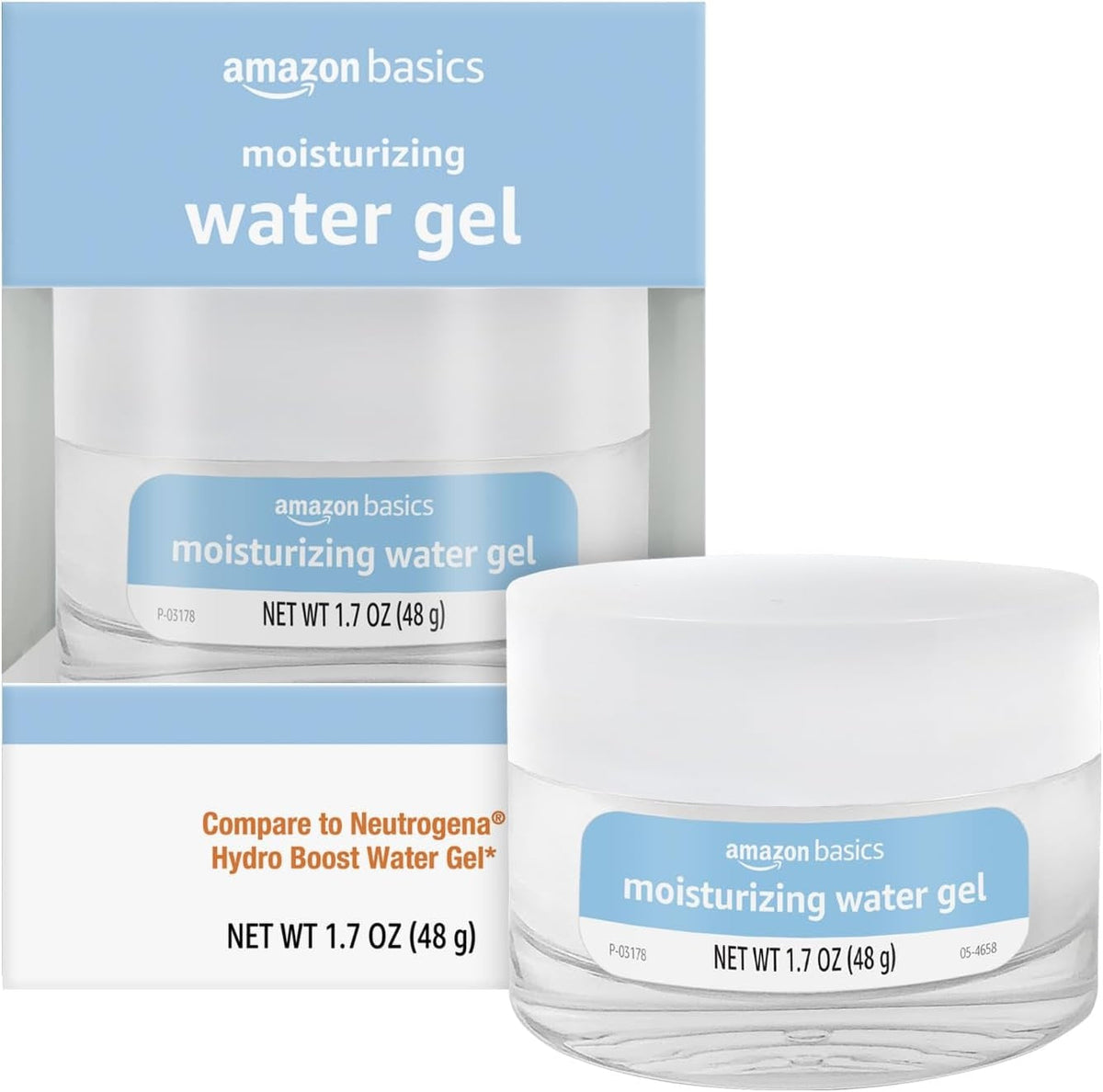 Amazon Basics Moisturizing Water Gel with Hyaluronic Acid, Refreshing, 1.7 Ounces, 1-Pack