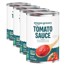 Tomato sauce cans multipack with red tomato graphic and blue front label