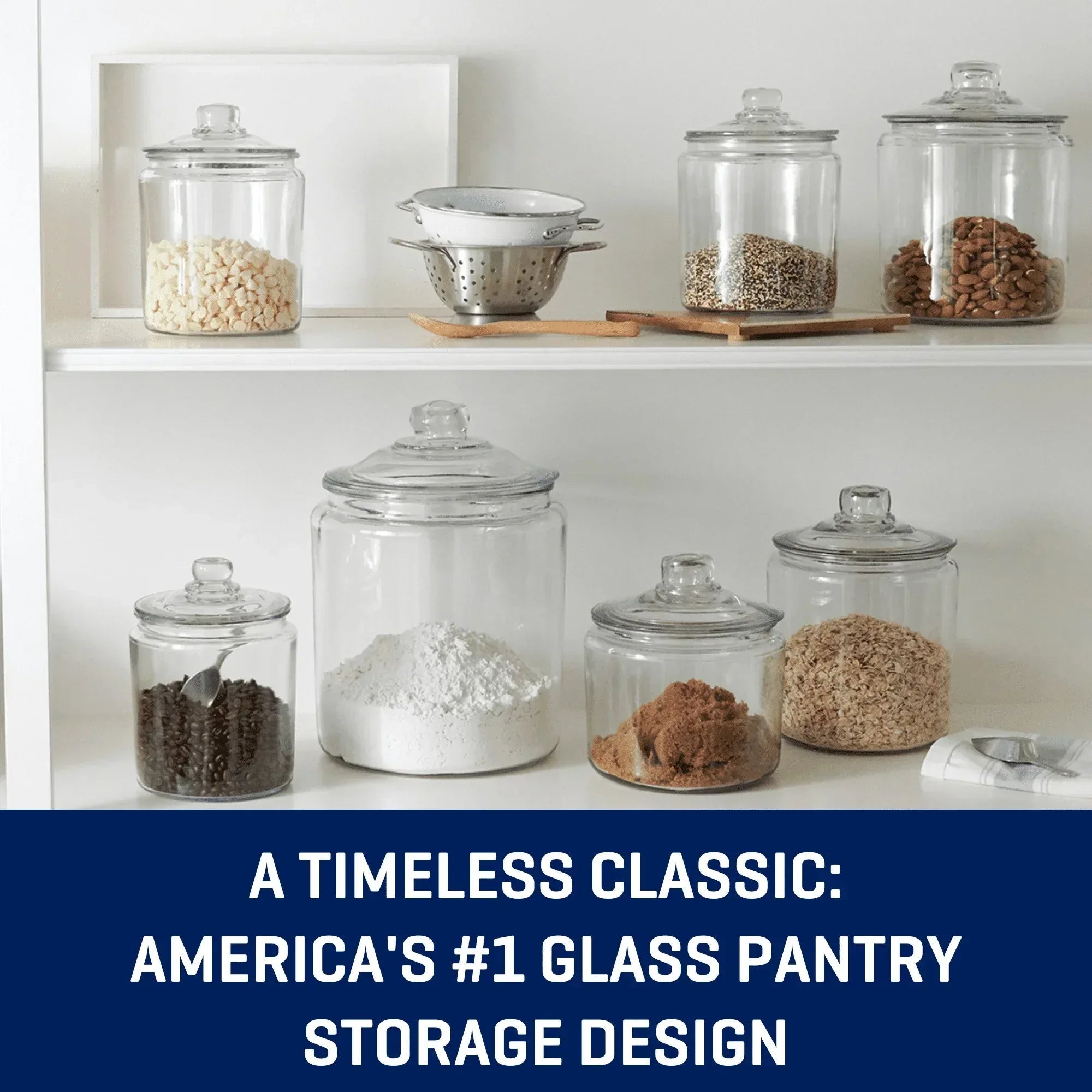 Anchor Hocking Heritage Hill Glass Jar with Lid, 1 Gallon, Well Suited to Pantry Jar Storage and Display
