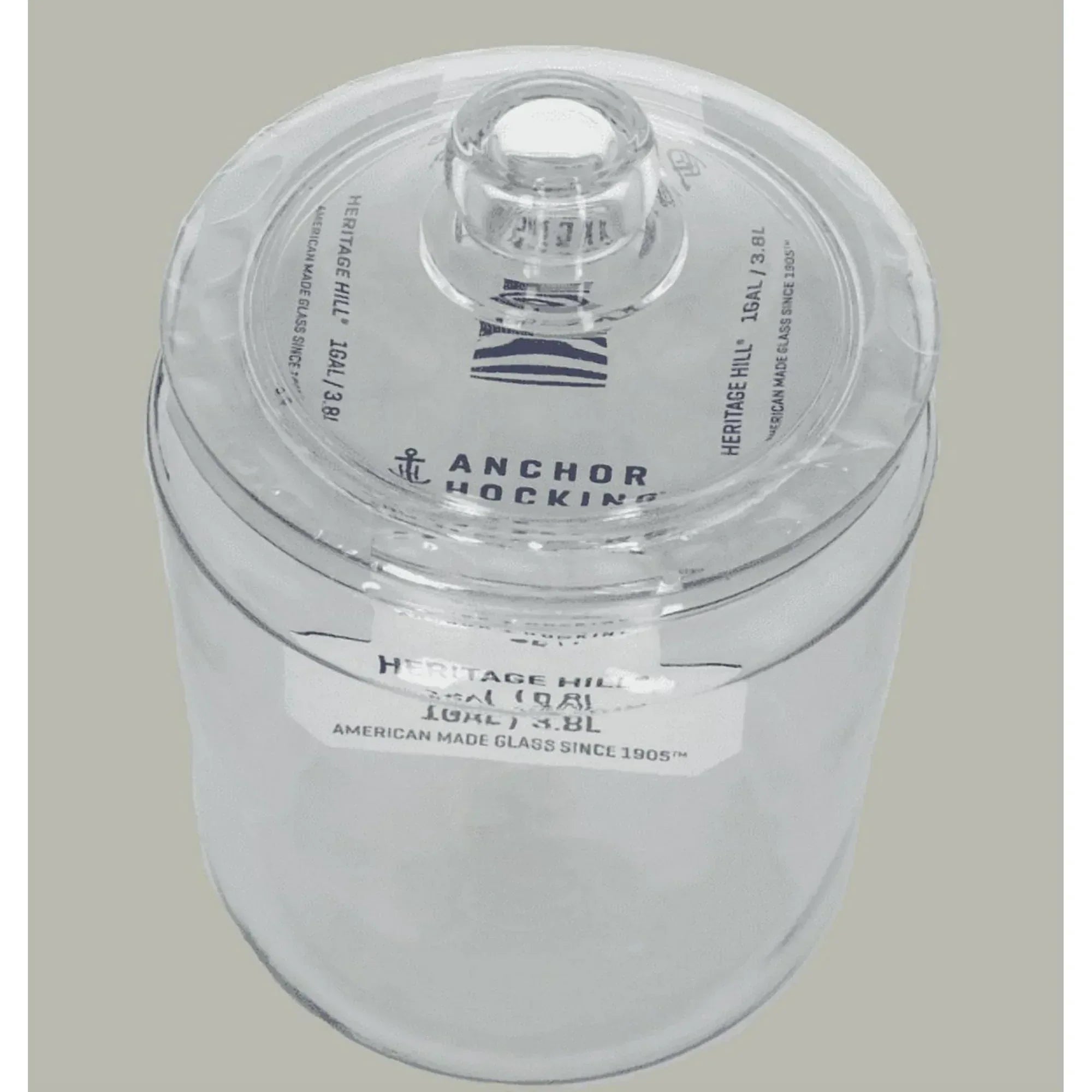 Anchor Hocking Heritage Hill Glass Jar with Lid, 1 Gallon, Well Suited to Pantry Jar Storage and Display