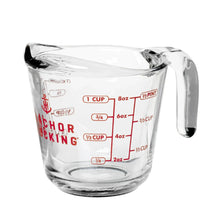Anchor Hocking glass measuring cup with spout, handle, and measurement markings