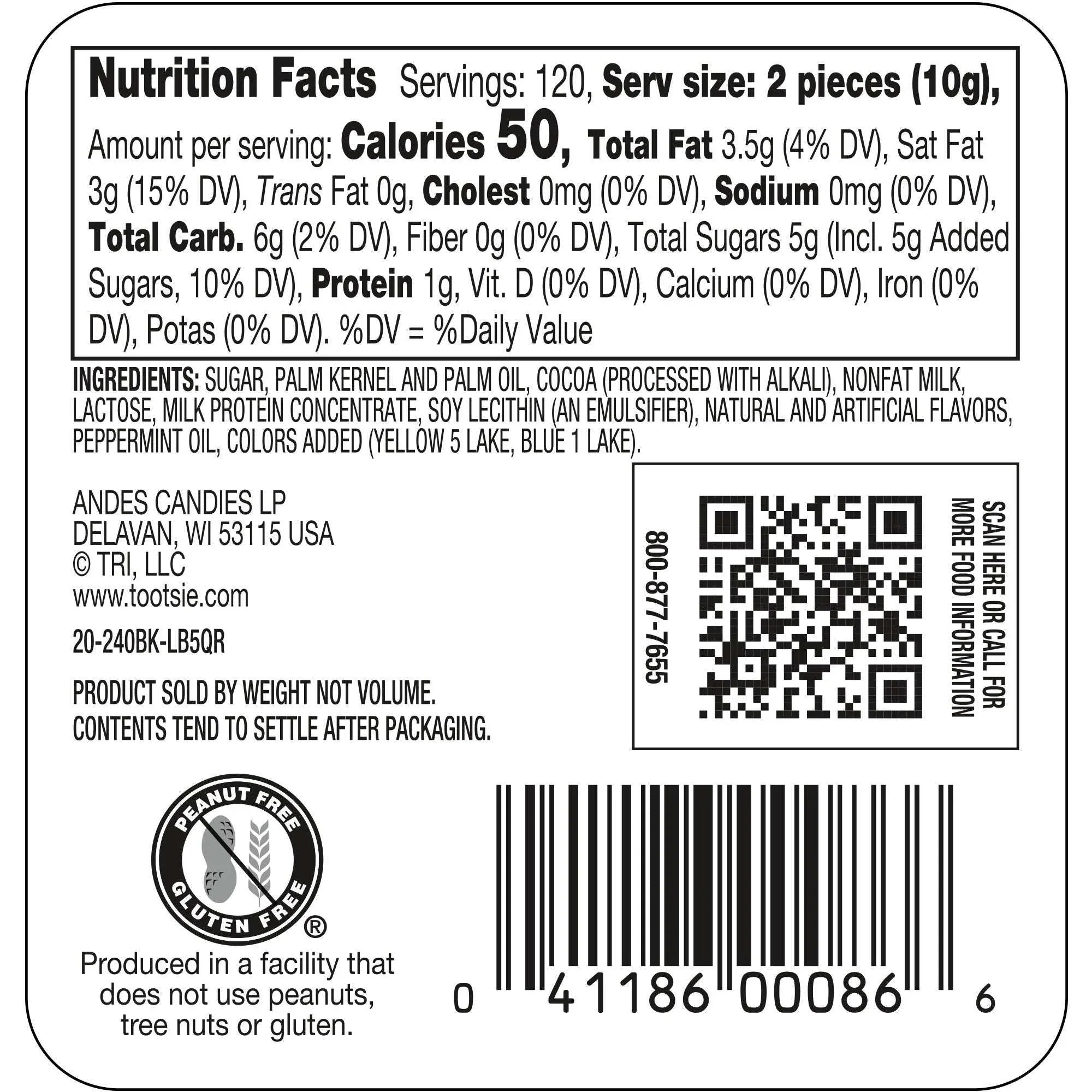 Andes Mints, Creme de Menthe, 240-count - USA MEGA SHOP