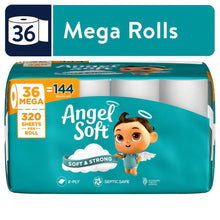 Teal Angel Soft mega rolls toilet paper multipack, 36 rolls