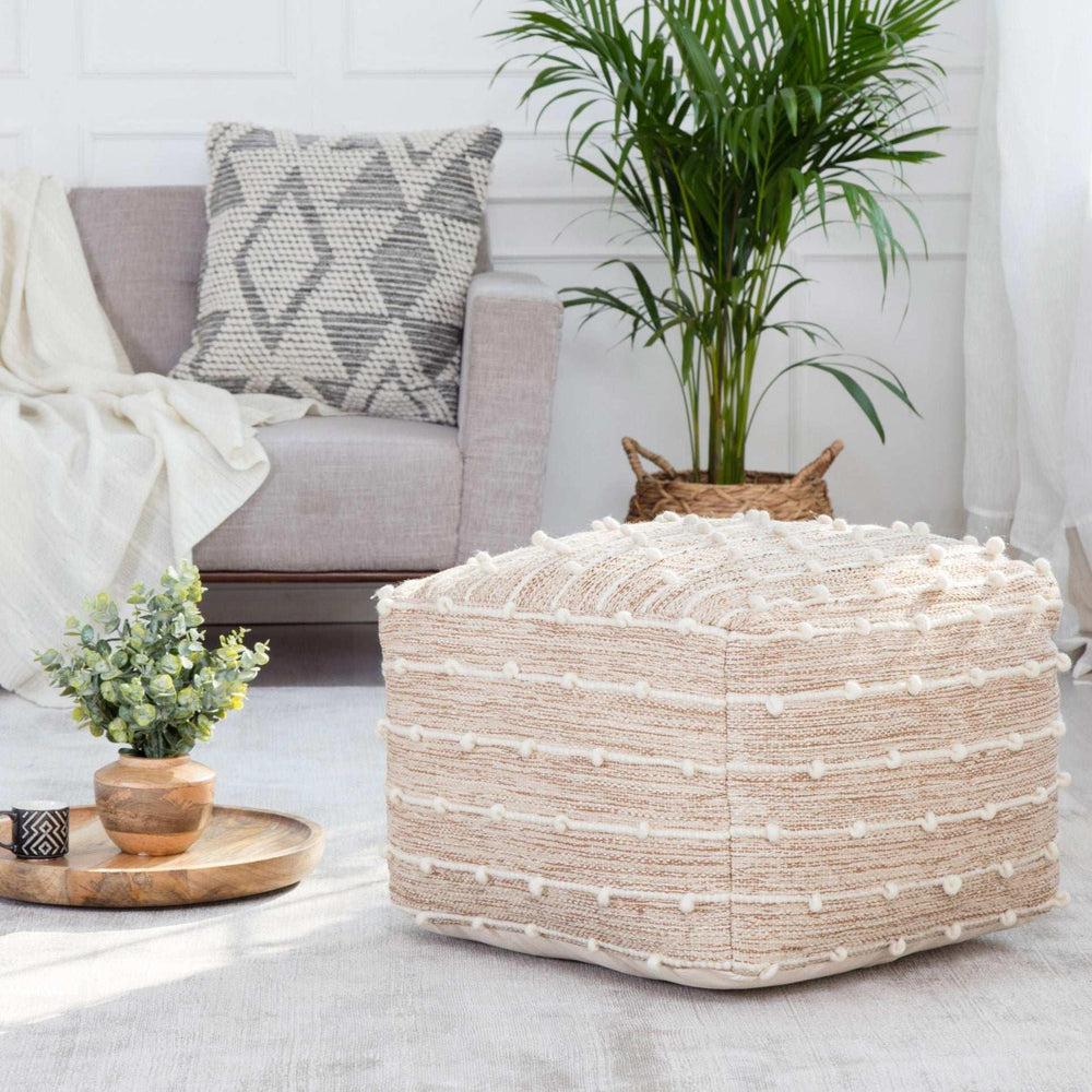 Anji Mountain Handloom Pouf, Woven with Wool - USA MEGA SHOP