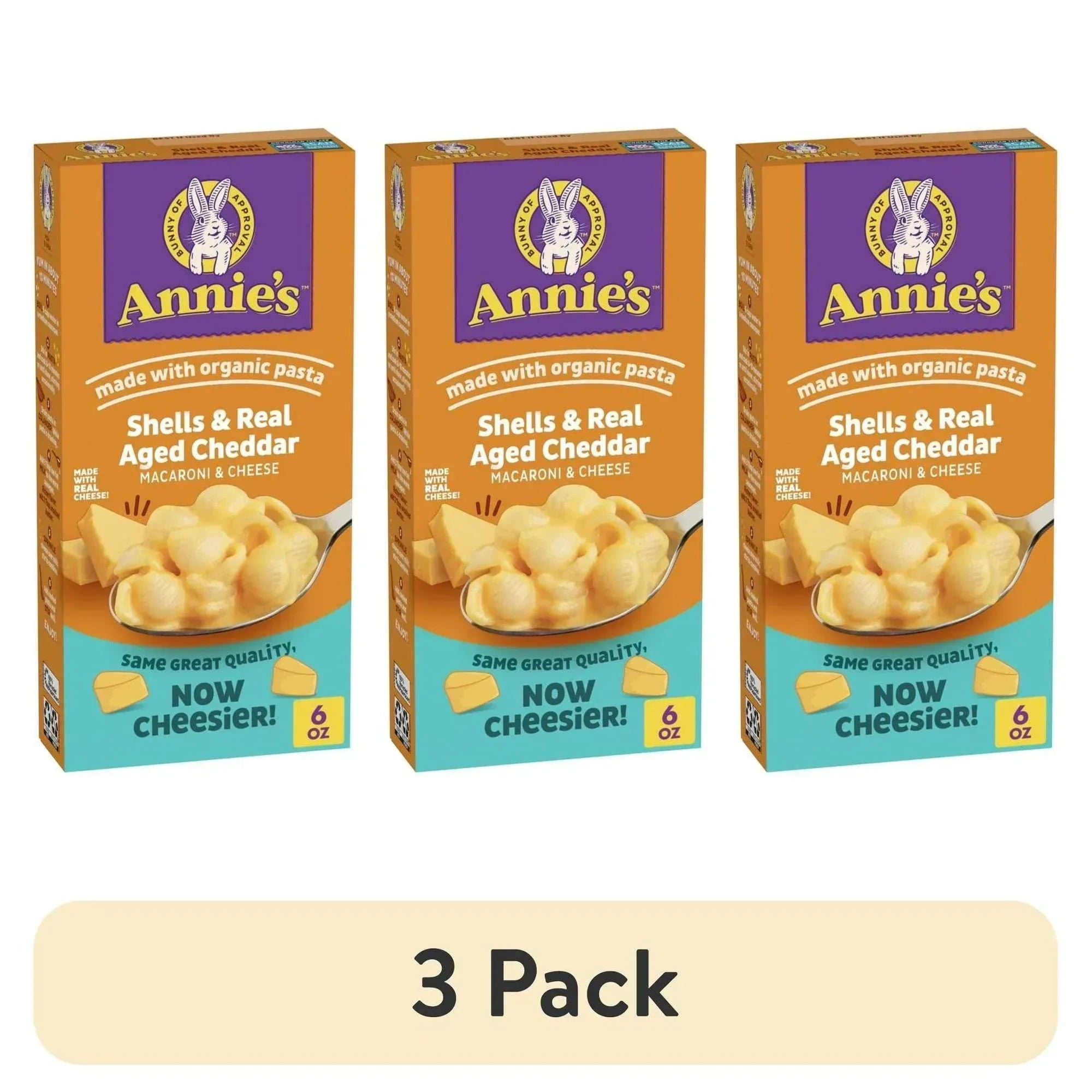 Annie's Shells and Real Aged Cheddar, Made with Organic Pasta and Real Cheese, 6 oz
