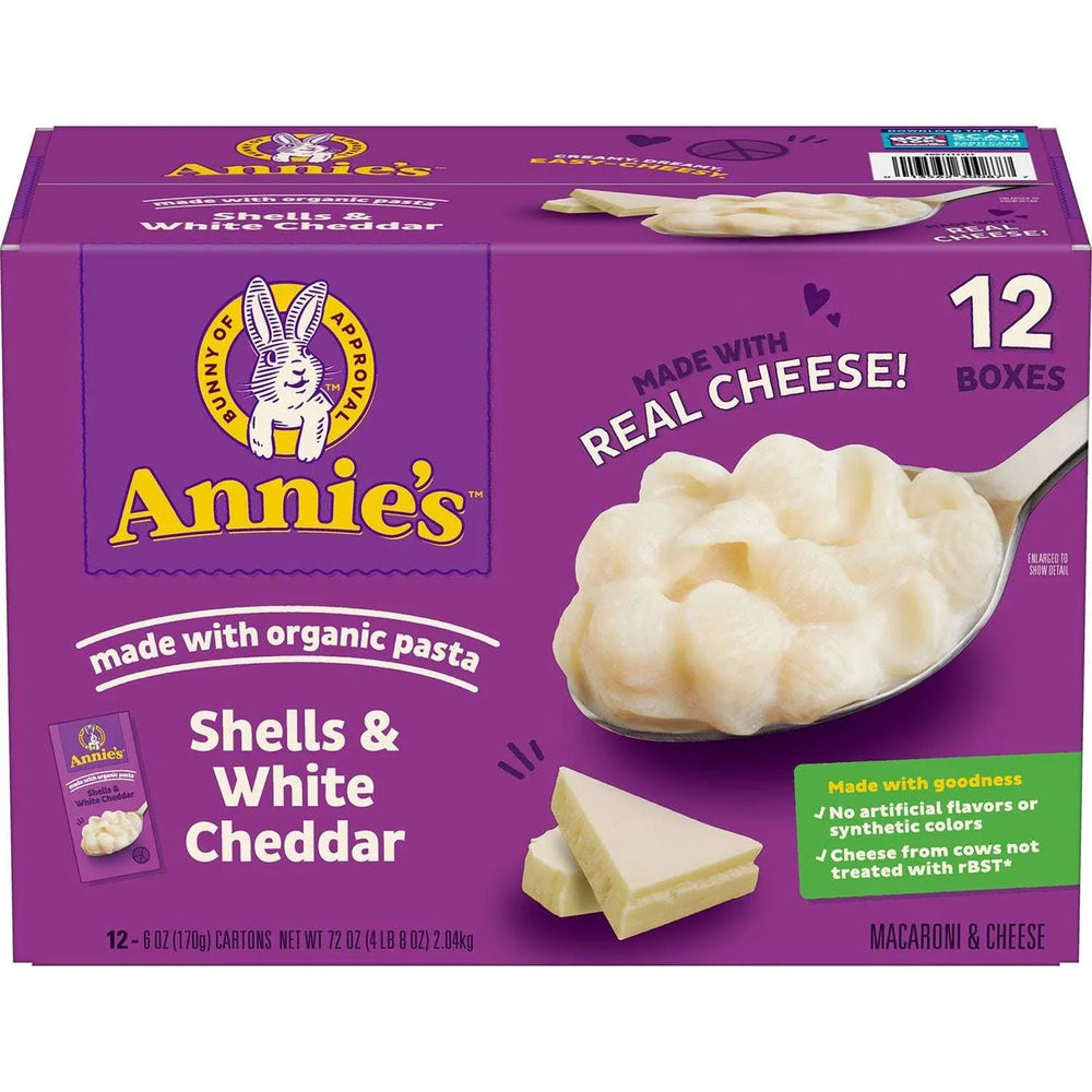 Annie's Shells and White Cheddar Mac and Cheese 6 oz.,12 pk. - USA MEGA SHOP