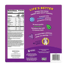 Back of Annie's Organic Bunny Snack Pack box with nutrition facts and barcode