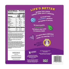Purple Annie's snack pack box back with Nutrition Facts and ingredients panel