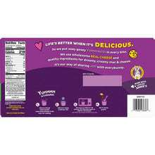 Mac and cheese cup box back panel with nutrition text and barcode.