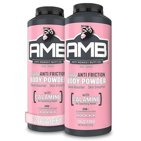 Anti Monkey Butt Powder for Women 2Pk – Anti-Chafing, Sweat Absorbing, 16oz